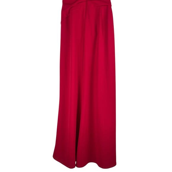 Tadashi Shoji One Shoulder Lace Insert Gown Geranium Red Size 12 - Picture 12 of 15